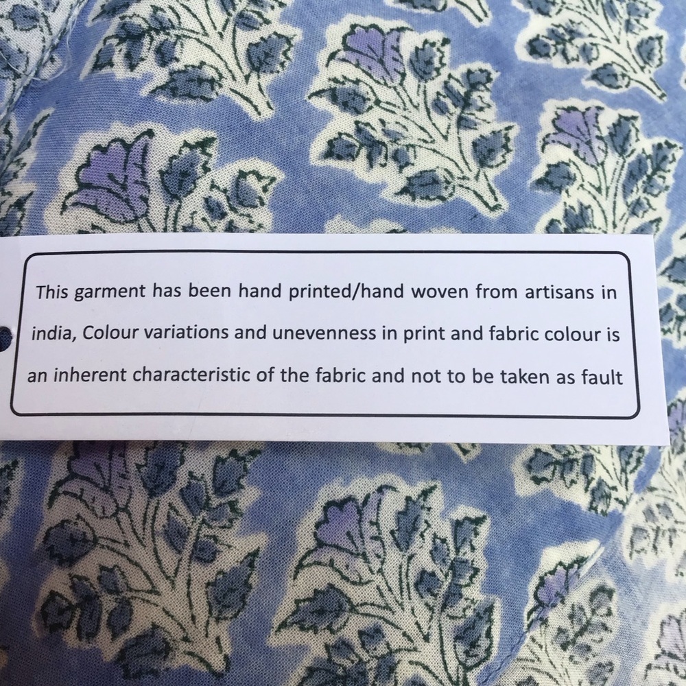 Madison Mathews Hand Printed and Woven Floral Cotton Button Up Long Sleeve NEW - Picture 9 of 10